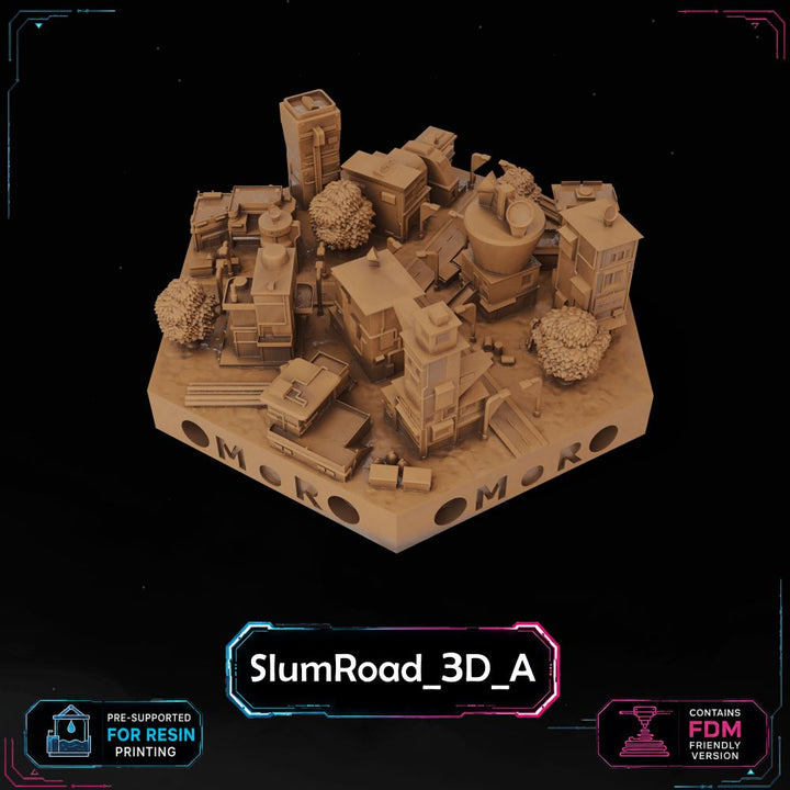 Cyberpunk Slum Road Tiles printable STL tile preview 11 — included tile image 11