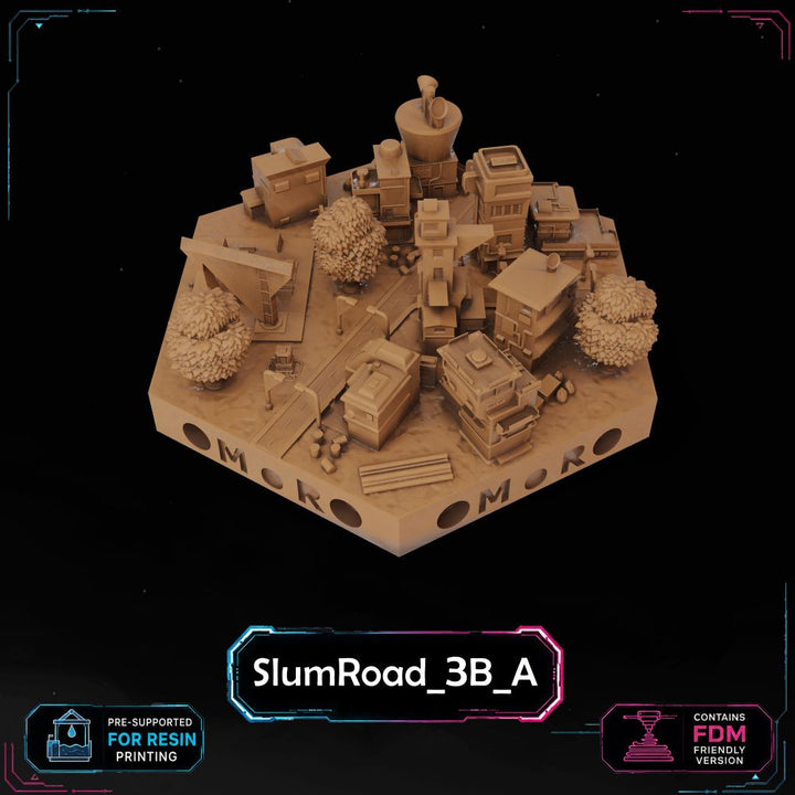 Cyberpunk Slum Road Tiles printable STL tile preview 12 — included tile image 12