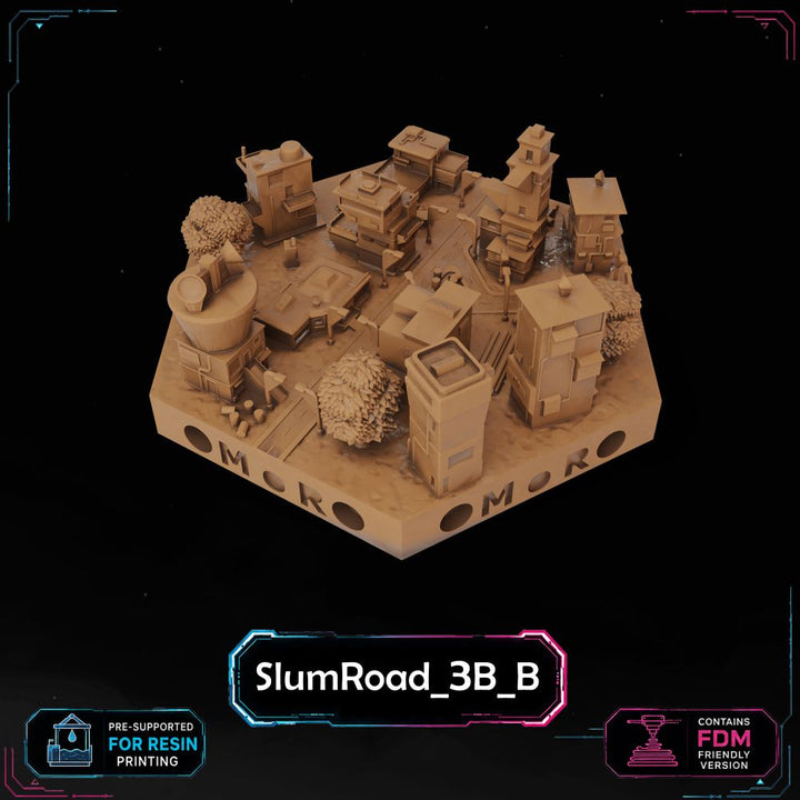 Cyberpunk Slum Road Tiles printable STL tile preview 14 — included tile image 14