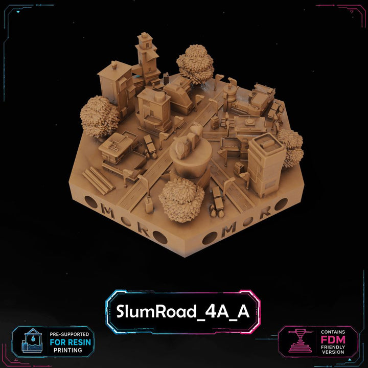 Cyberpunk Slum Road Tiles printable STL tile preview 15 — included tile image 15