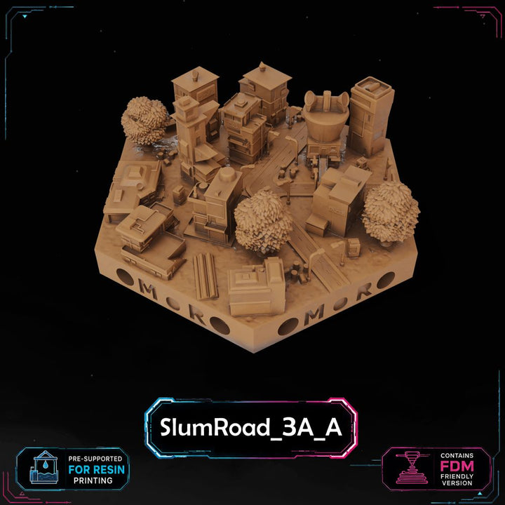 Cyberpunk Slum Road Tiles printable STL tile preview 16 — included tile image 16