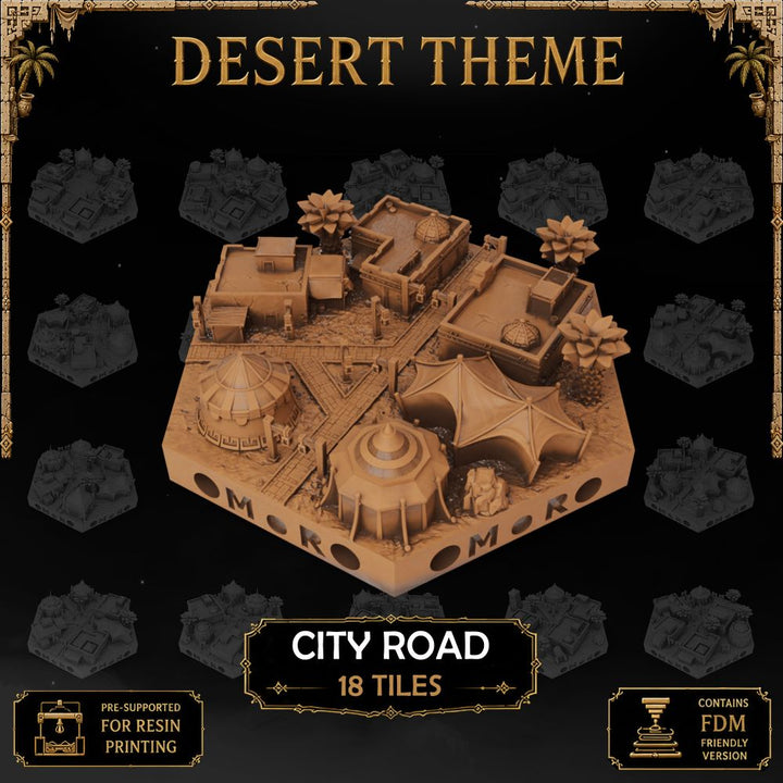 Desert City Road Tiles printable STL tile preview 1 — included tile image 1