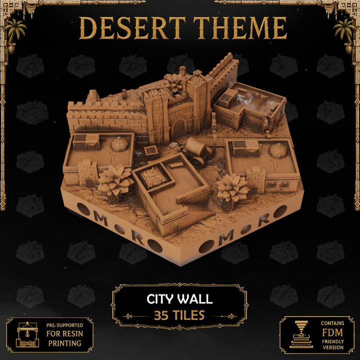 Desert City Wall Tiles printable STL tile preview 1 — included tile image 1