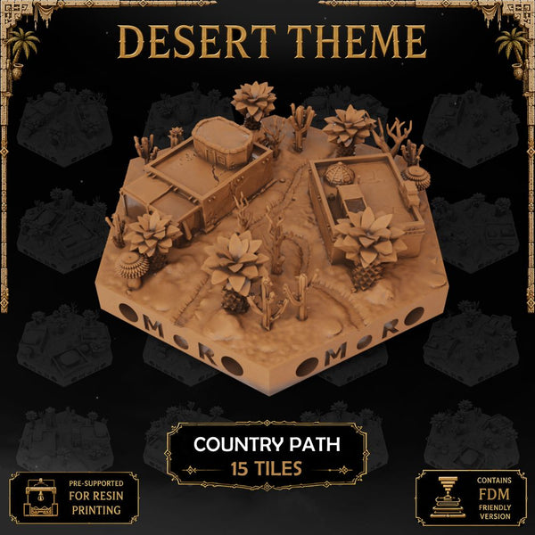 Desert Country Path Tiles printable STL tile preview 1