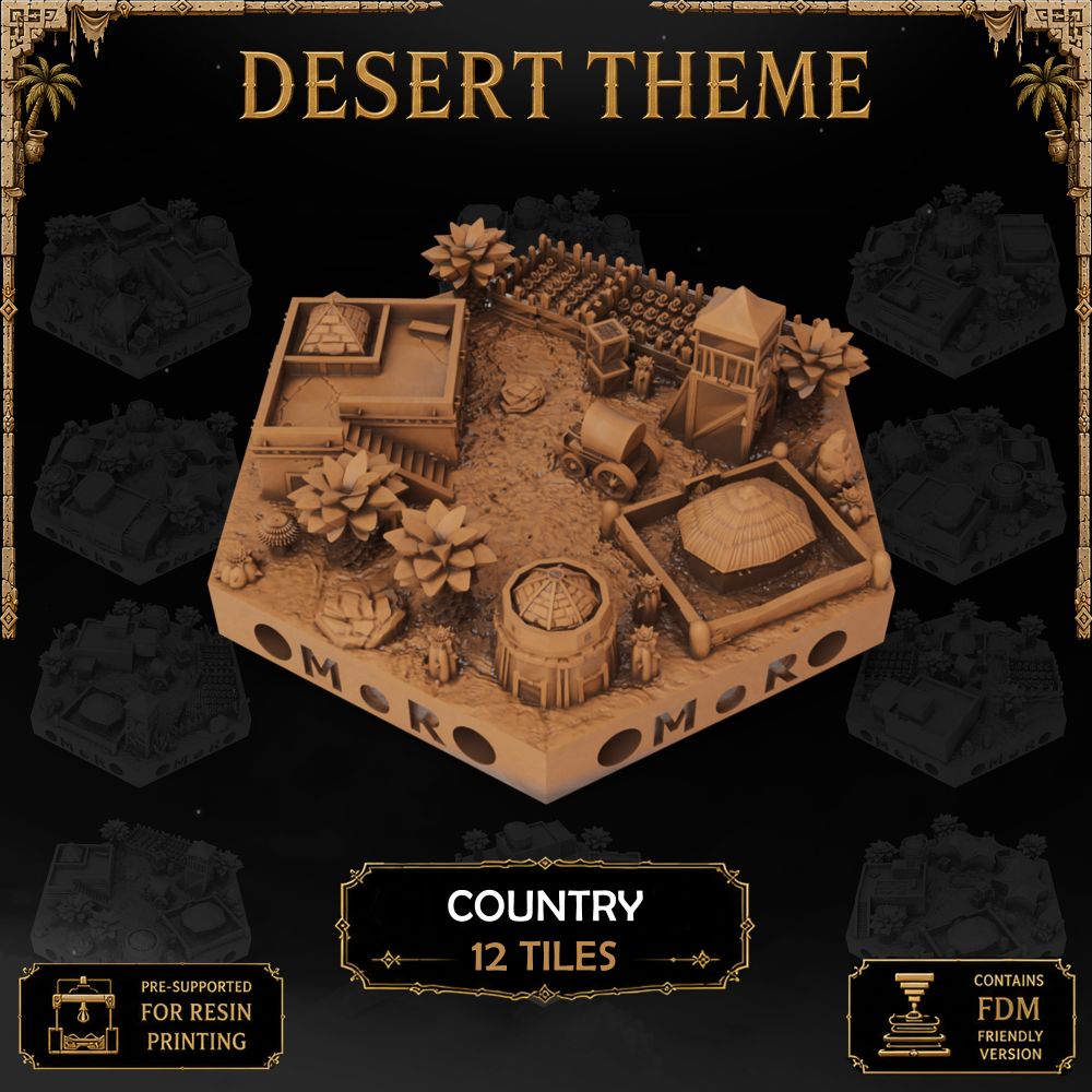 Desert Country Tiles printable STL tile preview 1