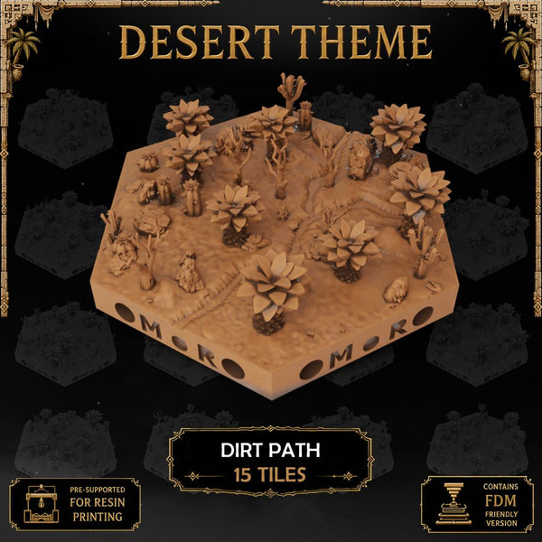 Desert Dirt Path Tiles printable STL tile preview 1