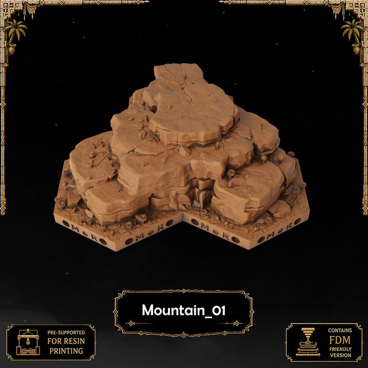 Desert Mountain Tiles printable STL tile preview 5 — included tile image 5