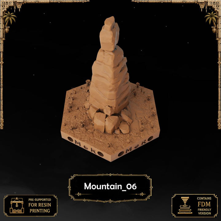 Desert Mountain Tiles printable STL tile preview 7 — included tile image 7