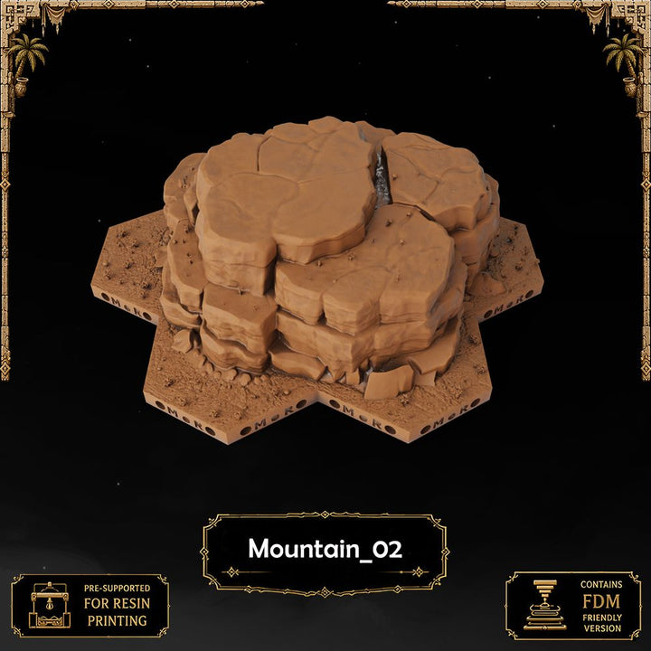 Desert Mountain Tiles printable STL tile preview 8 — included tile image 8