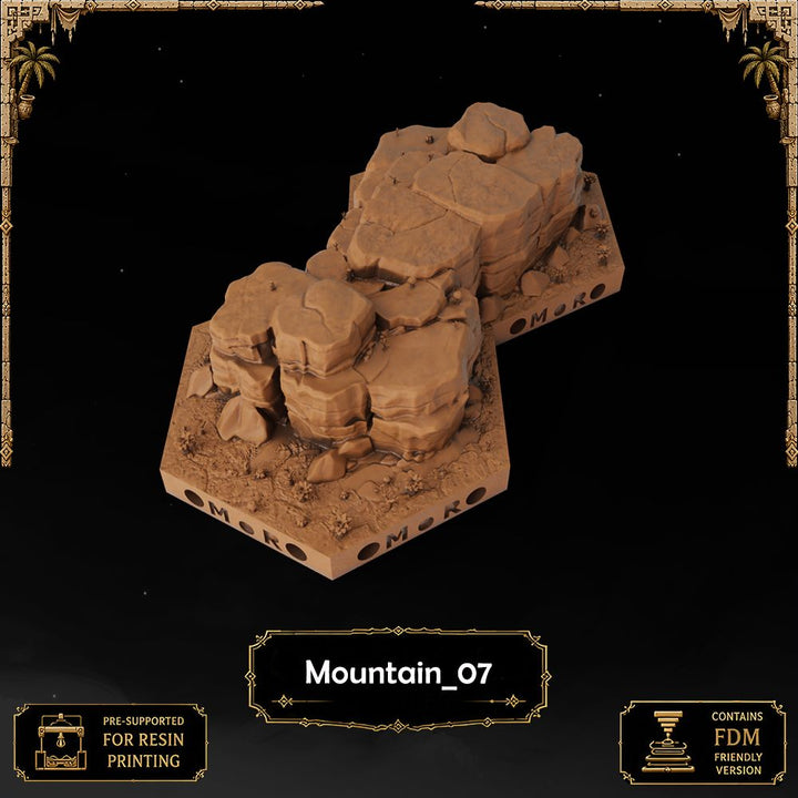 Desert Mountain Tiles printable STL tile preview 9 — included tile image 9