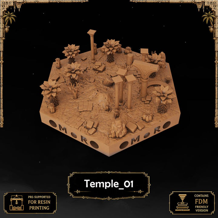 Desert Pyramid & temple Tiles printable STL tile preview 2 — included tile image 2