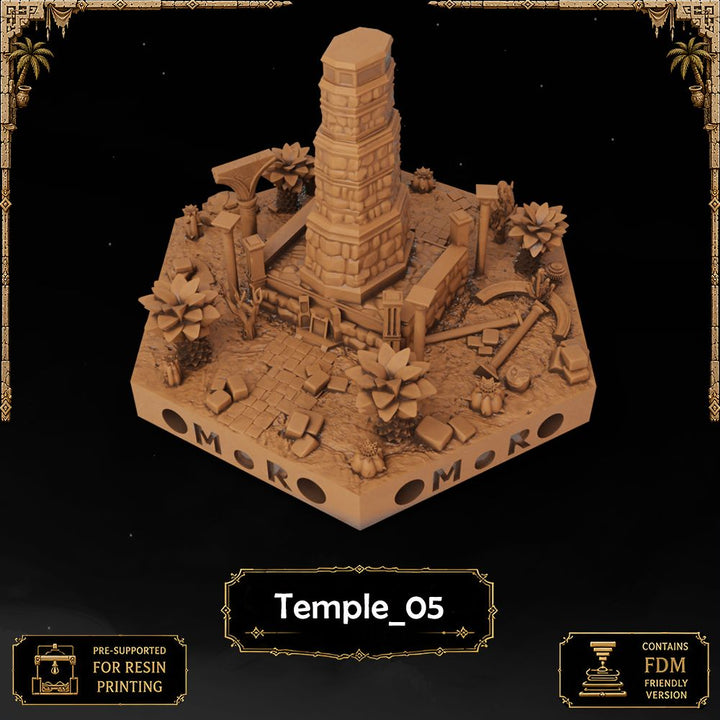 Desert Pyramid & temple Tiles printable STL tile preview 8 — included tile image 8