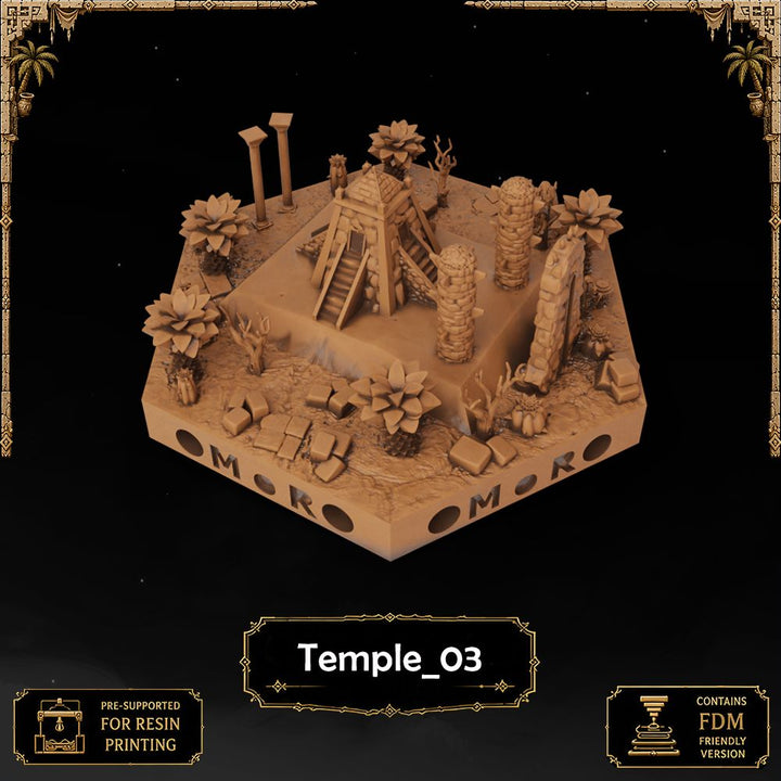 Desert Pyramid & temple Tiles printable STL tile preview 10 — included tile image 10