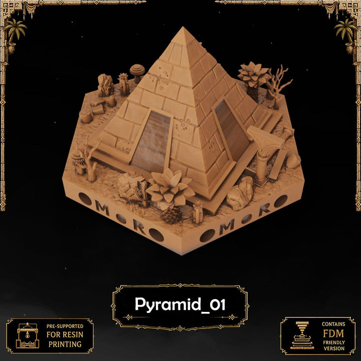 Desert Pyramid & temple Tiles printable STL tile preview 13 — included tile image 13
