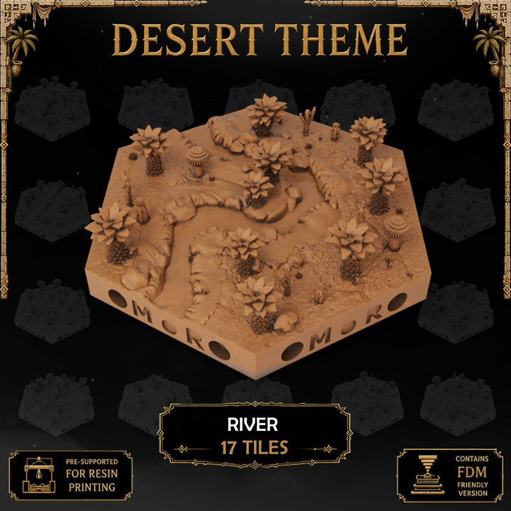 Desert River Tiles printable STL tile preview 1 — included tile image 1