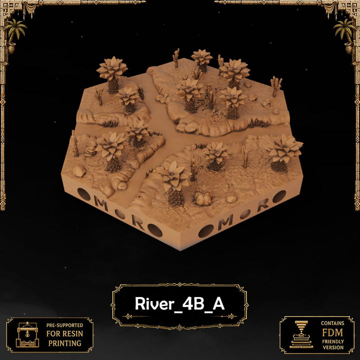 Desert River Tiles printable STL tile preview 3 — included tile image 3
