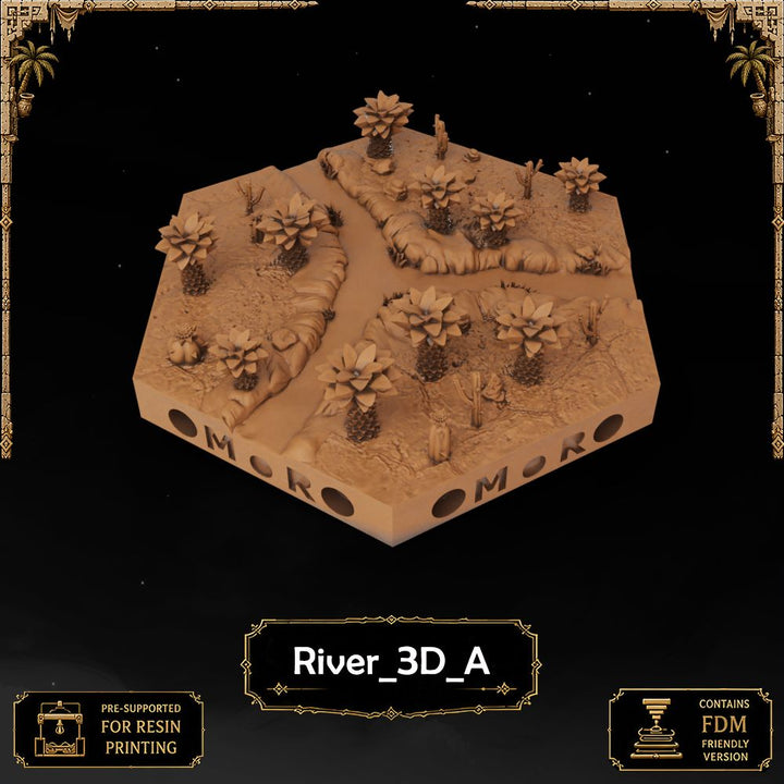 Desert River Tiles printable STL tile preview 16 — included tile image 16