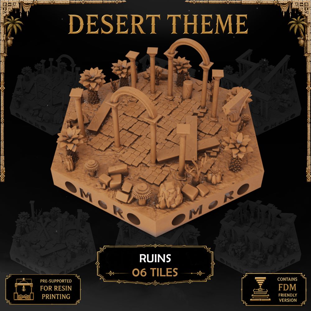 Desert Ruin Tiles printable STL tile preview 1