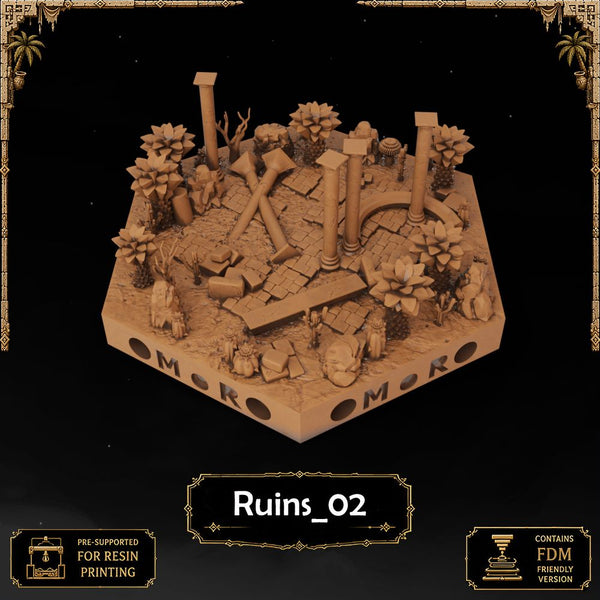 Desert Ruin Tiles printable STL tile preview 2