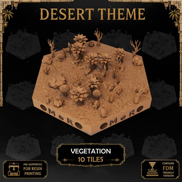 Desert Vegetation Tiles printable STL tile preview 1