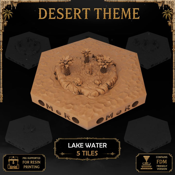 Desert WaterLake Water Tiles printable STL tile preview 1 — included tile image 1