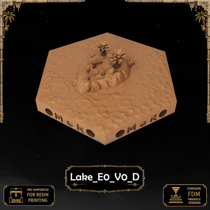 Desert WaterLake Water Tiles printable STL tile preview 3 — included tile image 3