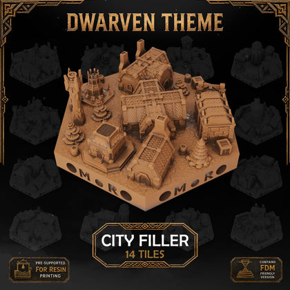 Dwarven City Filler Tiles printable STL tile preview 1