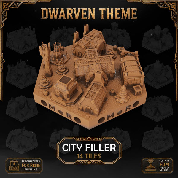 Dwarven City Filler Tiles printable STL tile preview 1
