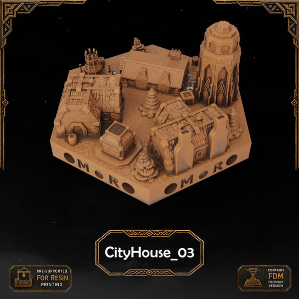 Dwarven City Filler Tiles printable STL tile preview 2