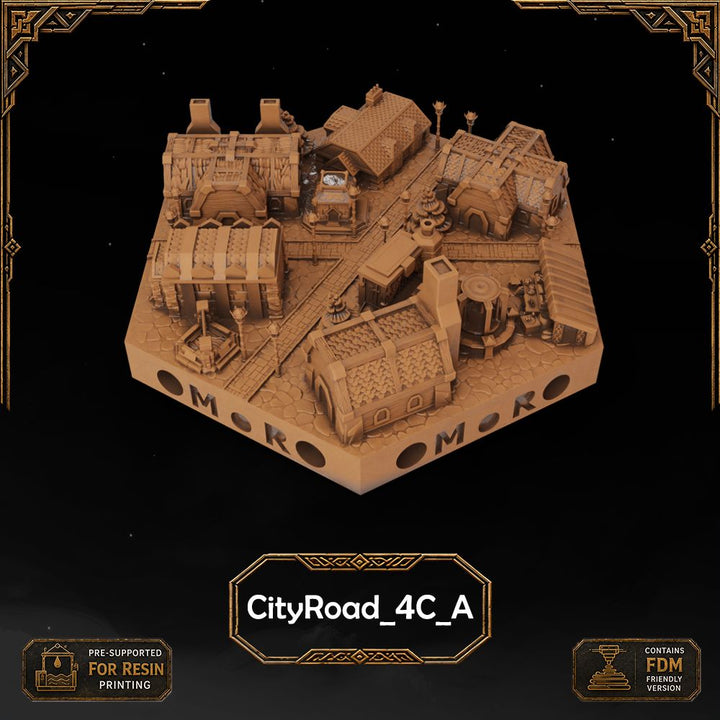 Dwarven City Road Tiles printable STL tile preview 4 — included tile image 4