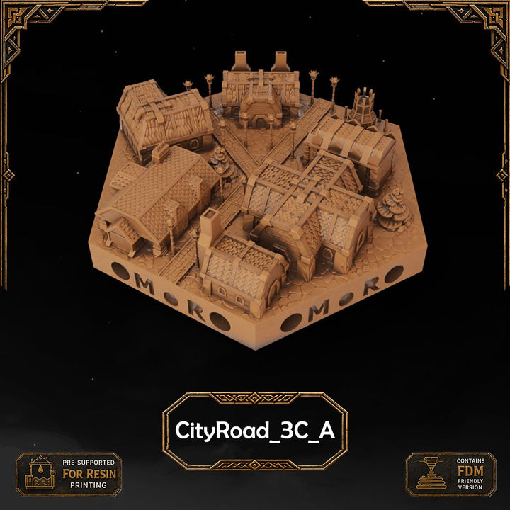 Dwarven City Road Tiles printable STL tile preview 5 — included tile image 5