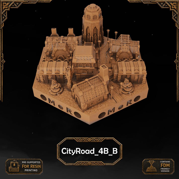 Dwarven City Road Tiles printable STL tile preview 6 — included tile image 6