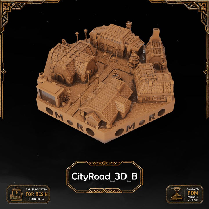 Dwarven City Road Tiles printable STL tile preview 10 — included tile image 10