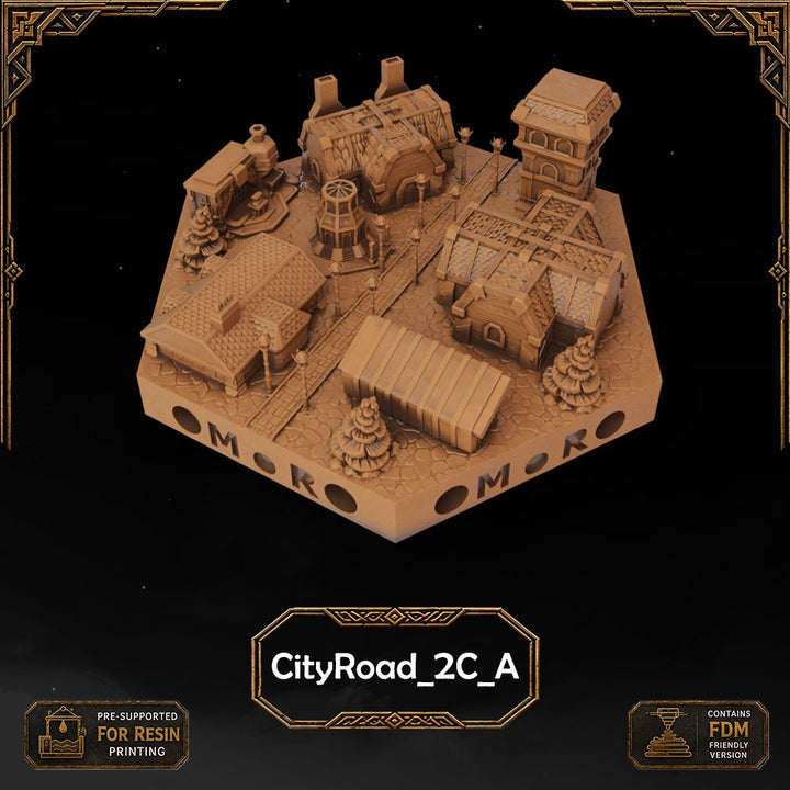 Dwarven City Road Tiles printable STL tile preview 12 — included tile image 12