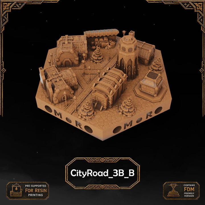 Dwarven City Road Tiles printable STL tile preview 13 — included tile image 13