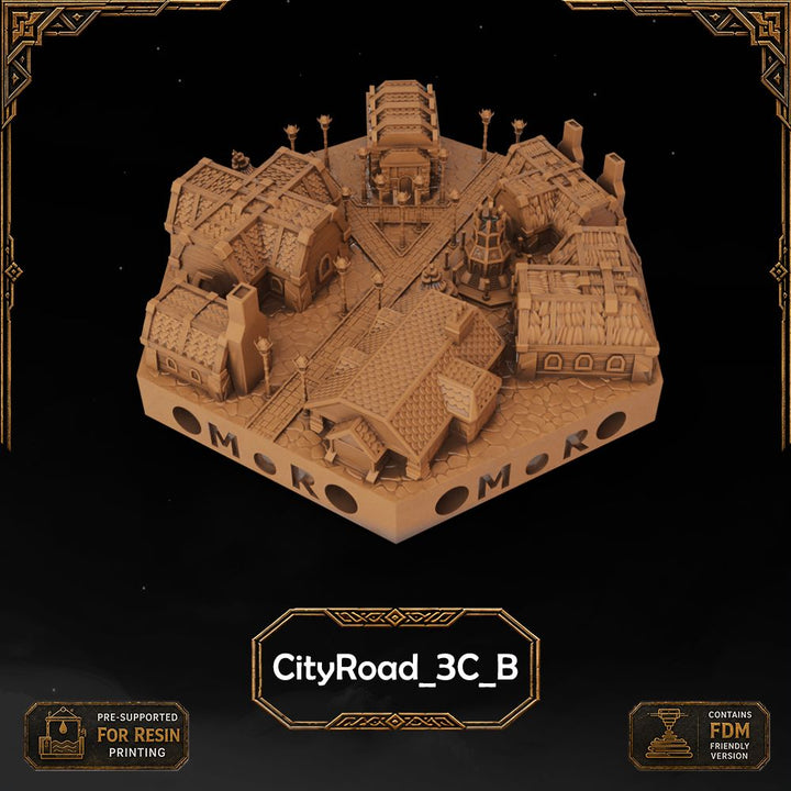 Dwarven City Road Tiles printable STL tile preview 15 — included tile image 15
