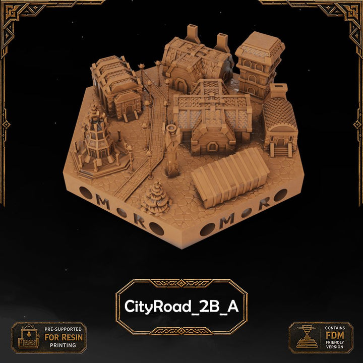 Dwarven City Road Tiles printable STL tile preview 16 — included tile image 16