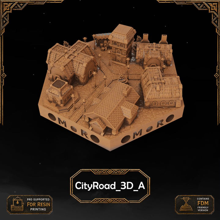 Dwarven City Road Tiles printable STL tile preview 17 — included tile image 17