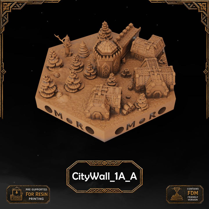 Dwarven City Wall Tiles printable STL tile preview 7 — included tile image 7