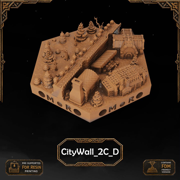 Dwarven City Wall Tiles printable STL tile preview 9 — included tile image 9