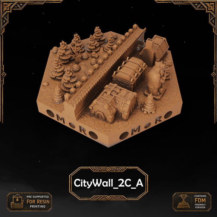 Dwarven City Wall Tiles printable STL tile preview 15 — included tile image 15