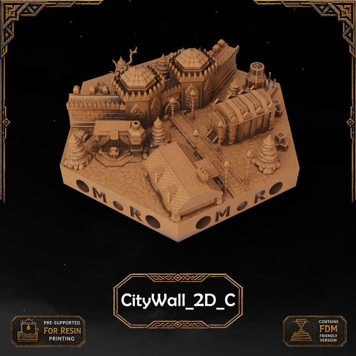 Dwarven City Wall Tiles printable STL tile preview 18 — included tile image 18