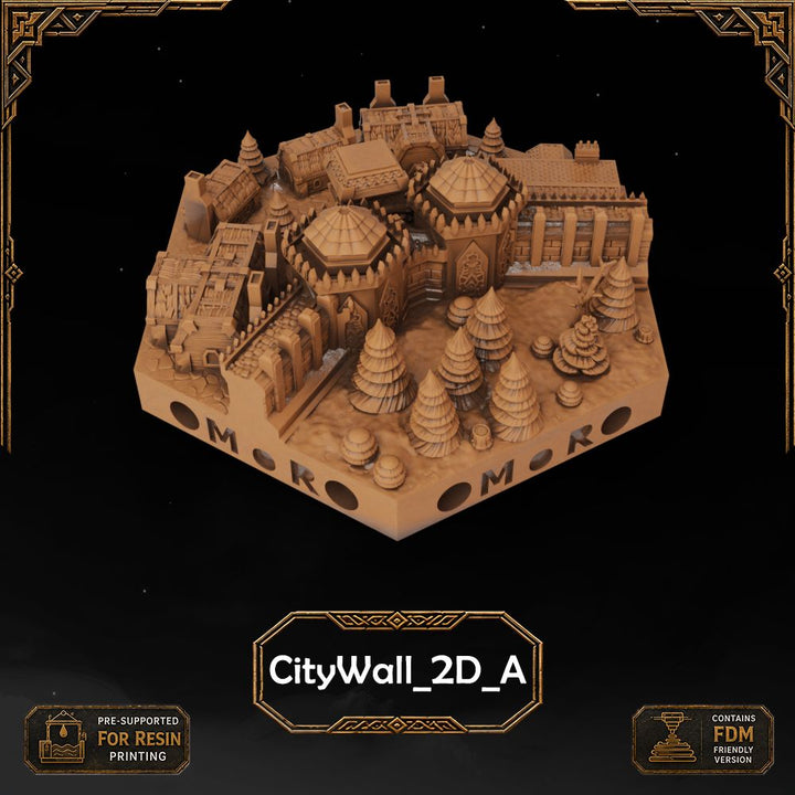 Dwarven City Wall Tiles printable STL tile preview 22 — included tile image 22