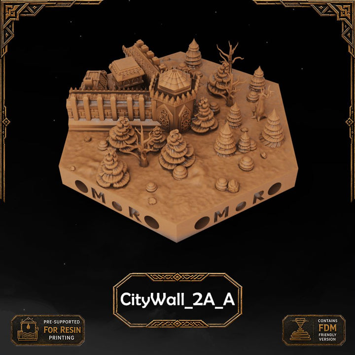 Dwarven City Wall Tiles printable STL tile preview 24 — included tile image 24