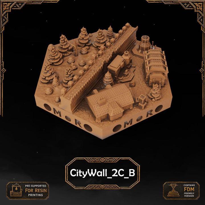 Dwarven City Wall Tiles printable STL tile preview 25 — included tile image 25