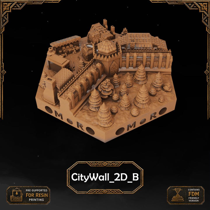 Dwarven City Wall Tiles printable STL tile preview 29 — included tile image 29
