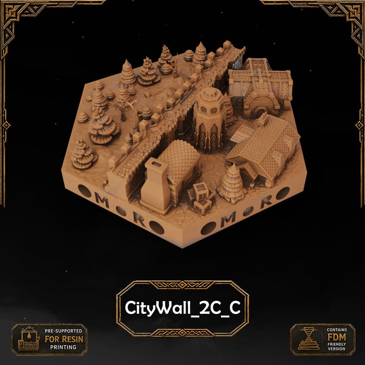 Dwarven City Wall Tiles printable STL tile preview 32 — included tile image 32