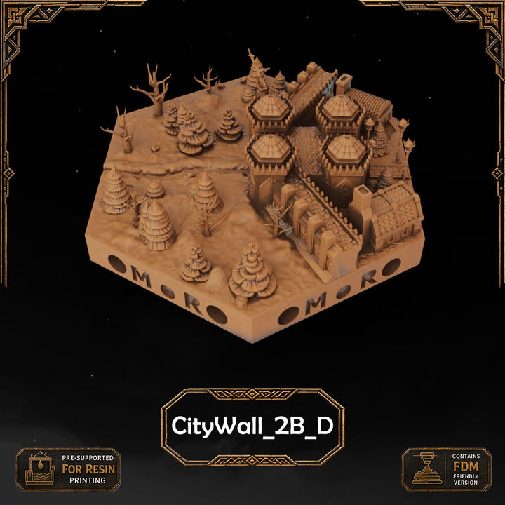 Dwarven City Wall Tiles printable STL tile preview 33 — included tile image 33