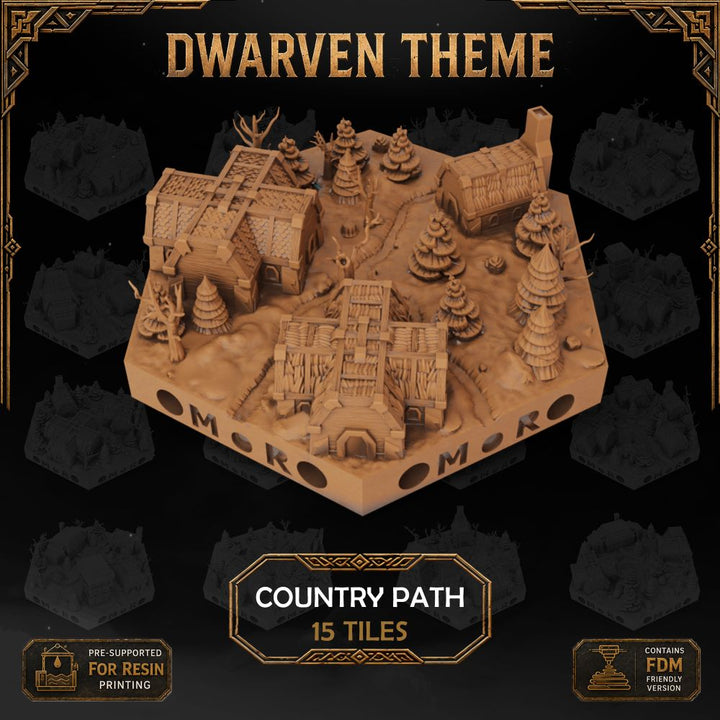 Dwarven Country Path Tiles printable STL tile preview 1 — included tile image 1