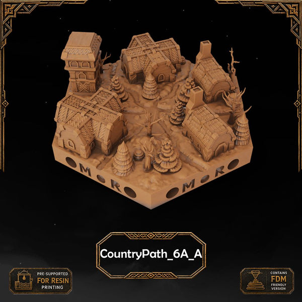 Dwarven Country Path Tiles printable STL tile preview 2